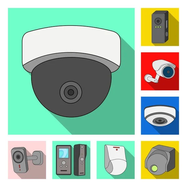 Cctv ve kamera logo vektör Illustration. Web için cctv ve sistem hisse senedi simgesi kümesi. — Stok Vektör