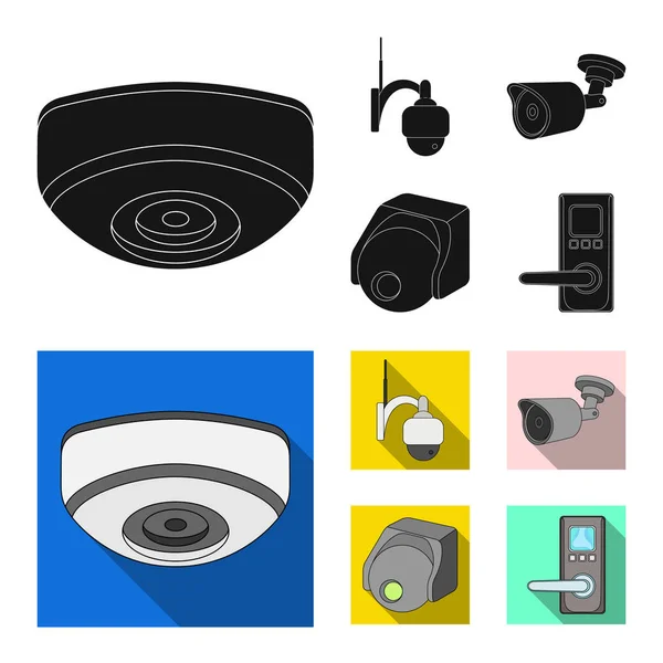 Vector illustration of cctv and camera icon. Set of cctv and system stock symbol for web. — Stock Vector