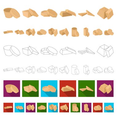 Farklı kutular set koleksiyonu tasarım için simgeleri karikatür. Ambalaj kutusu vektör simge stok web çizim.