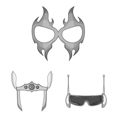 Kahraman ve maske simge vektör Illustration. Kahraman ve süper kahraman hisse senedi simgesi için web topluluğu.
