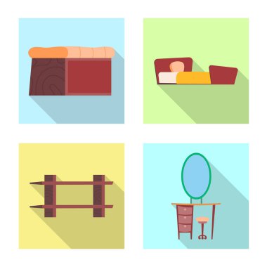 Vektör tasarım mobilya ve daire sembolü. Mobilya ve ev hisse senedi vektör çizim.