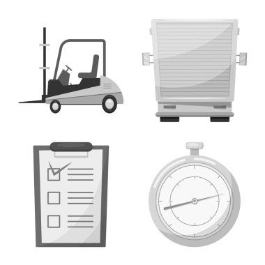 Yalıtılmış nesne mal ve kargo sembolü. Ürünler ve hisse senedi için ambar vektör simge koleksiyonu.