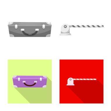 Tren illüstrasyon vektör ve işareti istasyonu. Web için tren ve bilet hisse senedi simgesi kümesi.