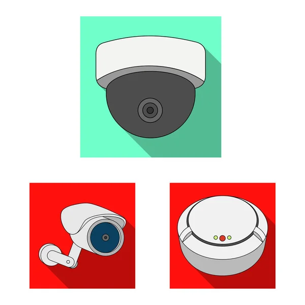 Geïsoleerde object van cctv en camera-logo. Aantal cctv en systeem voorraad vectorillustratie. — Stockvector