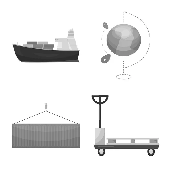 Isolierte Objekt von Waren und Fracht-Symbol. Waren- und Lagerbestandsvektorillustration. — Stockvektor