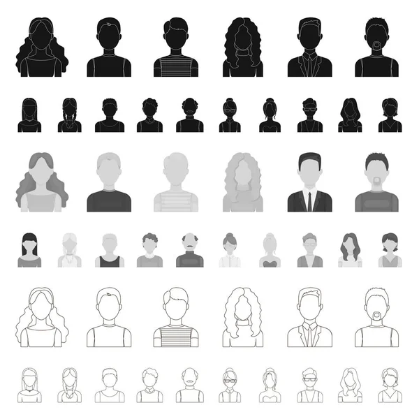 Avatar- und Face-Cartoon-Icons in Set-Kollektion für das Design. Das Aussehen einer Person Vektor Symbol Stock Web Illustration. — Stockvektor