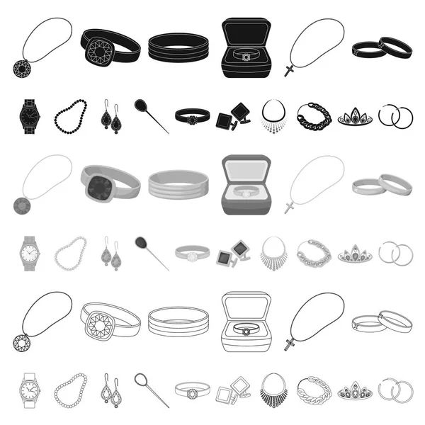 Bijoux et accessoires icônes de dessin animé dans la collection set pour design.Decoration vectoriel symbole stock illustration web . — Image vectorielle