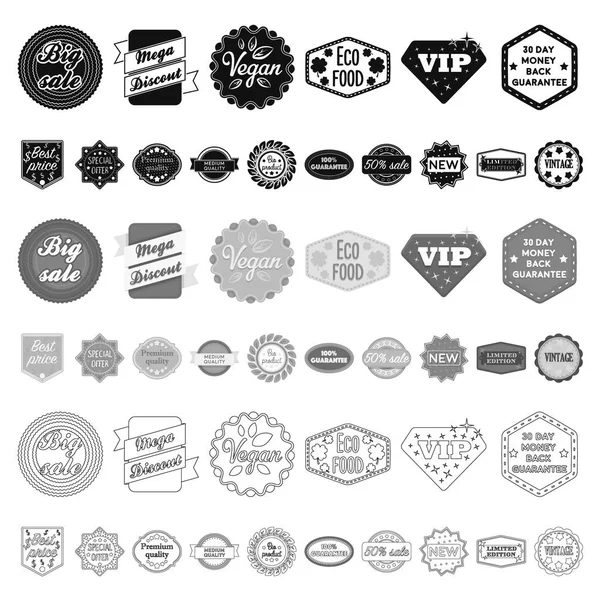 Ander label cartoon pictogrammen in set collectie voor design. Index en merk symbool voorraad web vectorillustratie. — Stockvector