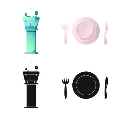 Havaalanı ve uçak sembolü yalıtılmış nesne. Havaalanı ve uçak hisse senedi simgesi için web topluluğu.