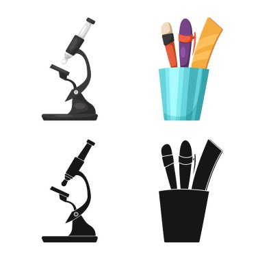 Eğitim ve öğrenme logo izole nesne. Eğitim ve okul vektör simgesini hissenin koleksiyonu.