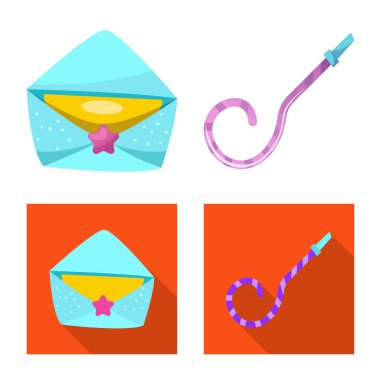 Parti ve Doğum günü simge vektör Illustration. Hisse senedi için kutlama ve parti vektör simge kümesi.