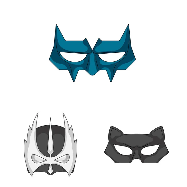 Isolated object of hero and mask symbol. Set of hero and superhero stock symbol for web. — Stock Vector