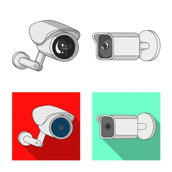 Vector illustration of cctv and camera sign. Set of cctv and system stock vector illustration. — Stock Vector