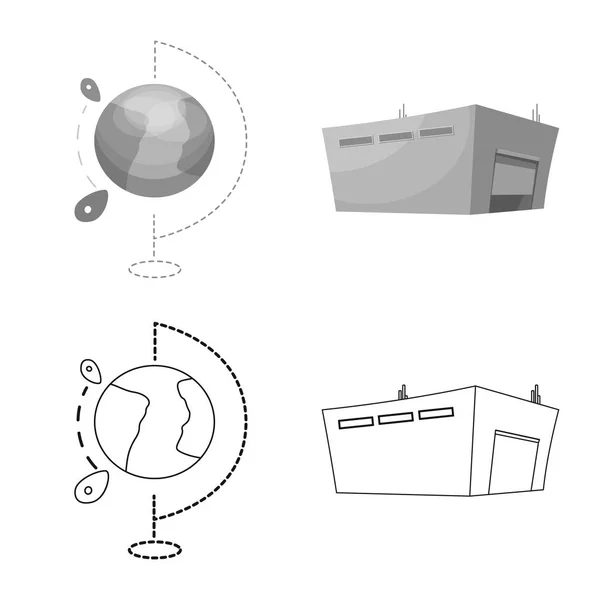 Oggetto isolato di merci e icona del carico. Raccolta di merci e magazzino stock vector illustration . — Vettoriale Stock