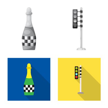 Araba ve ralli logo vektör Illustration. Araba ve yarış vektör simgesini hissenin topluluğu.