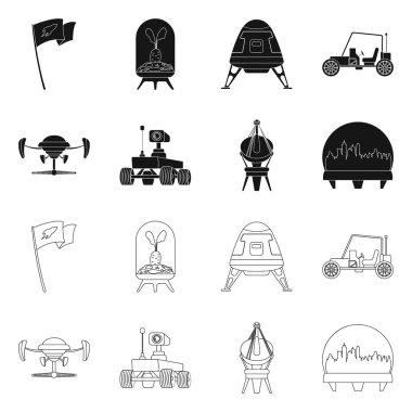 Mars ve uzay logo yalıtılmış nesne. Mars ve gezegen hisse senedi simgesi web için set.