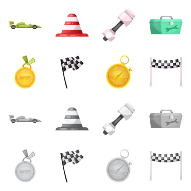 Araba ve ralli logosu yalıtılmış nesne. Araba ve yarış hisse senedi simgesi web için kümesi.