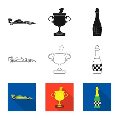 Araba ve ralli simge vektör Illustration. Hisse senedi için araba ve yarış vektör simge kümesi.