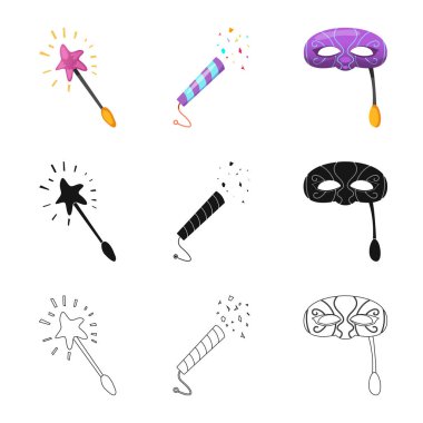 Parti ve Doğum günü simge vektör Illustration. Hisse senedi için kutlama ve parti vektör simge topluluğu.