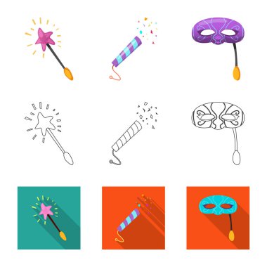 Parti ve Doğum işareti yalıtılmış nesne. Parti ve kutlama hisse senedi vektör çizim topluluğu.