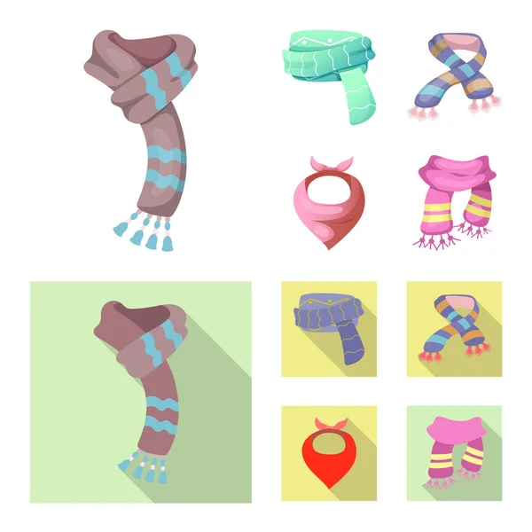 Векторный дизайн логотипа шарфа и шали. Коллекция векторной иконки шарфа и аксессуаров для склада . — стоковый вектор