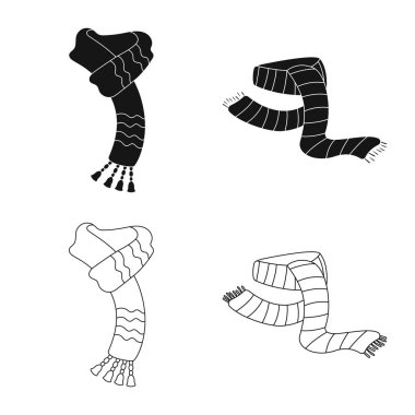 Eşarp ve şal simge vektör Illustration. Eşarp ve aksesuar hisse senedi vektör çizim koleksiyonu.