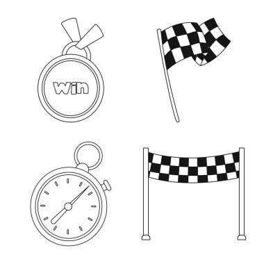 Bir araba ve ralli işaret illüstrasyon vektör. Araba ve yarış hisse senedi vektör çizim topluluğu.