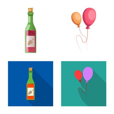 Parti ve Doğum günü logo vektör tasarımı. Hisse senedi için kutlama ve parti vektör simge topluluğu.