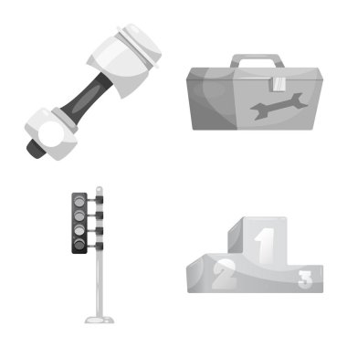 Araba ve ralli logosu yalıtılmış nesne. Araba ve yarış hisse senedi simgesi web için kümesi.