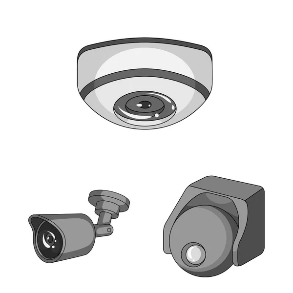 Vector design of cctv and camera icon. Collection of cctv and system vector icon for stock. — Stock Vector