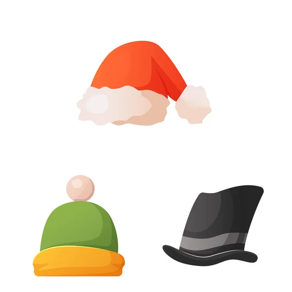 Diseño vectorial de la cabeza y la señal de la tapa. Colección de sombreros y accesorios stock vector ilustración . — Vector de stock