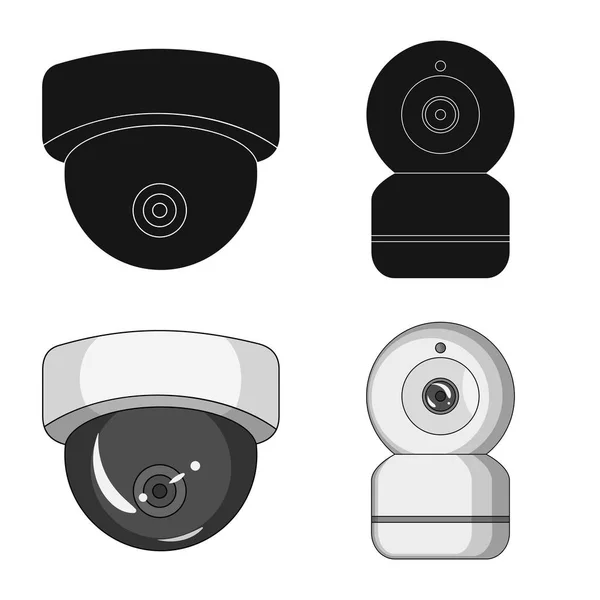 Diseño vectorial de cctv y signo de cámara. Colección de cctv y vector de sistema icono para stock . — Archivo Imágenes Vectoriales