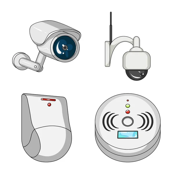 Oggetto isolato di cctv e fotocamera segno. Set di icone vettoriali cctv e di sistema per magazzino . — Vettoriale Stock