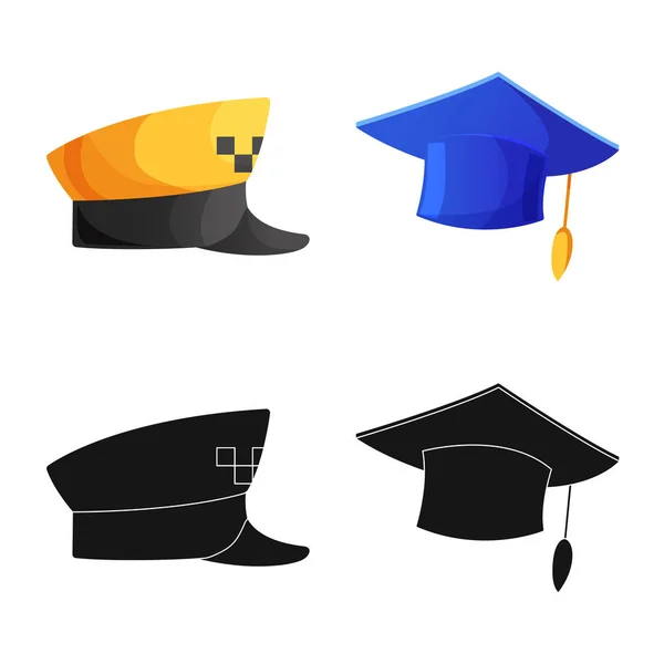 Ilustración vectorial del logotipo de la cabeza y la tapa. Colección de sombreros y accesorios stock vector ilustración . — Vector de stock