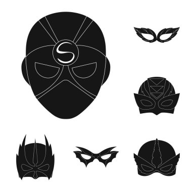 Kahraman ve maske logosu yalıtılmış nesne. Kahraman ve süper kahraman hisse senedi simgesi için web topluluğu.