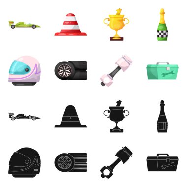 Araba ve ralli logo vektör Illustration. Araba ve yarış hisse senedi simgesi için web topluluğu.