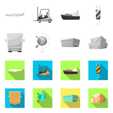Mal ve kargo işareti vektör Illustration. Ürünler ve ambar stok vektör çizim.