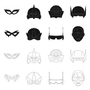 Bir kahraman ve maske işaret tasarım vektör. Kahraman ve süper kahraman hisse senedi simgesi için web topluluğu.