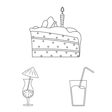 Parti ve Doğum günü simge vektör Illustration. Hisse senedi için kutlama ve parti vektör simge kümesi.