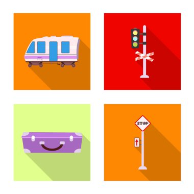 Tren illüstrasyon vektör ve işareti istasyonu. Tren ve bilet hisse senedi simgesi için web topluluğu.