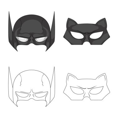 Kahraman ve maske simge vektör Illustration. Kahraman topluluğu ve hisse senedi için süper kahraman vektör simgesi.