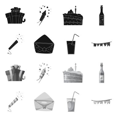 Parti ve Doğum işareti yalıtılmış nesne. Hisse senedi için kutlama ve parti vektör simge topluluğu.