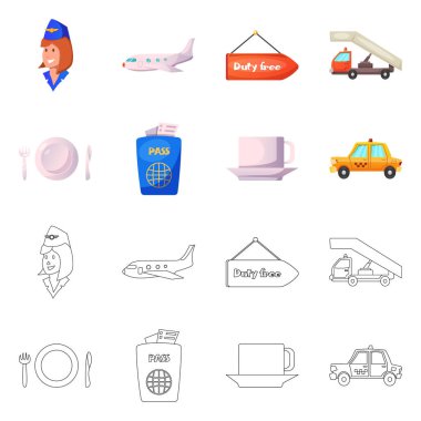 Havaalanı ve uçak işareti yalıtılmış nesne. Havaalanı ve uçak hisse senedi simgesi için web topluluğu.