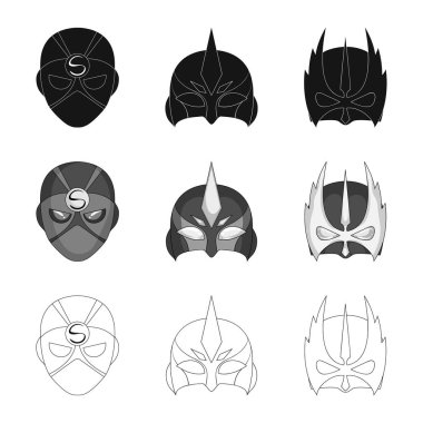 Kahraman ve maske simgesinin yalıtılmış nesne. Kahraman topluluğu ve hisse senedi için süper kahraman vektör simgesi.