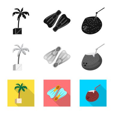 Havuzu ve yüzme simge vektör Illustration. Hisse senedi için havuz ve etkinlik vektör simge topluluğu.