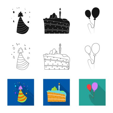 Parti ve Doğum işareti vektör tasarımı. Parti ve kutlama hisse senedi simgesi için web topluluğu.