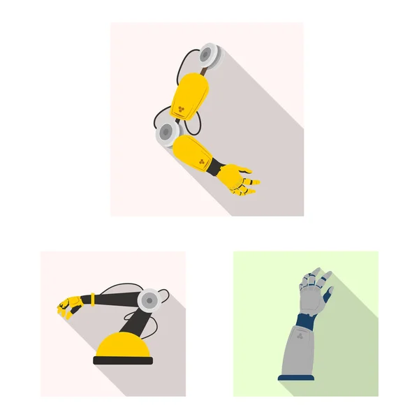 Vector design of robot and factory icon. Set of robot and space stock vector illustration. — Stock Vector