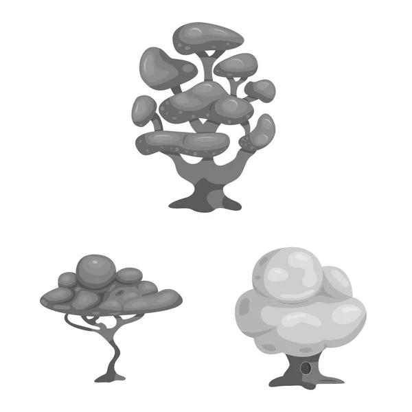 Conception vectorielle du logo arbre et nature. Jeu d'icônes vectorielles arbre et couronne pour stock . — Image vectorielle