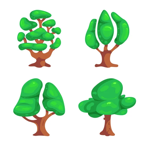 Ilustração vetorial de árvore e ícone da natureza. Conjunto de árvore e coroa estoque vetor ilustração . — Vetor de Stock