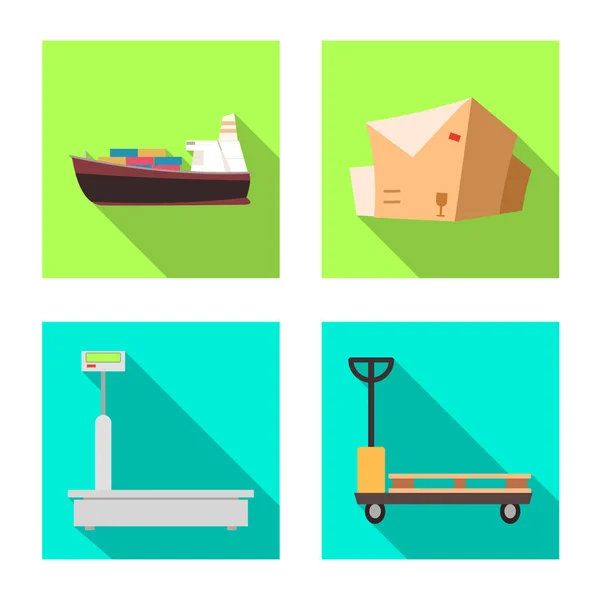 Izolovaný objekt zboží a nákladní logo. Kolekce zboží a skladu burzovní symbol pro web. — Stockový vektor
